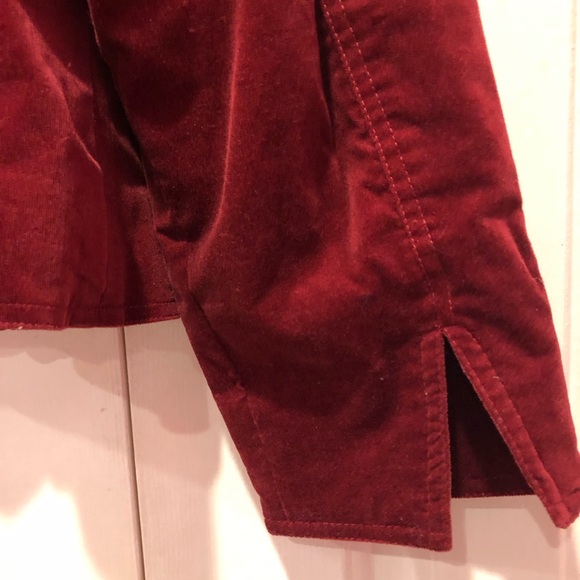Coldwater Creek Velour Button Down Jacket Pockets Burgundy Size PL - Picture 5 of 7